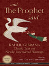 Cover image for And the Prophet Said